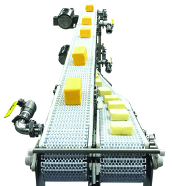cheese on a conveyor